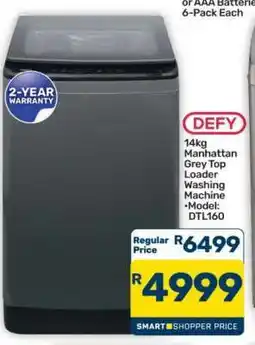 Pick n Pay Hypermarket 14kg Manhattan Grey Top Loader Washing Machine offer