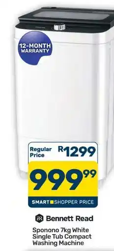 Pick n Pay Hypermarket Bennett Read Sponono 7kg White Single Tub Compact Washing Machine offer