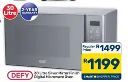 Pick n Pay Hypermarket DEFY 30 Litre Silver Mirror Finish Digital Microwave Oven offer