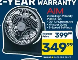 Pick n Pay Hypermarket AIM 20cm High Velocity Plastic Fan offer