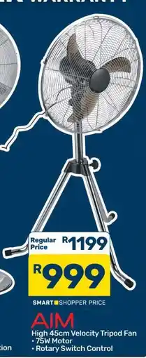 Pick n Pay Hypermarket AIM High 45cm Velocity Tripod Fan offer