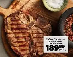 Food Lover's Market Coffee, chocolate & chilli beef t-bone steak offer