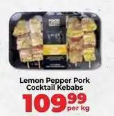 Food Lover's Market Lemon pepper pork cocktail kebabs offer