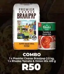 Food Lover's Market Rhodes - premier coarse braaipap & tomato & onion mix offer