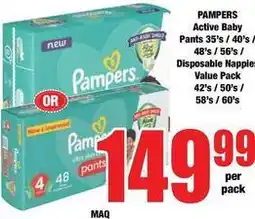 Boxer Pampers - active baby disposable nappies value pack offer