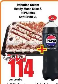Boxer Pepsi - imitation cream ready made cake & soft drink offer