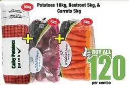 Boxer Potatoes, beetroot, & carrots offer