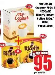 Boxer Ricoffy - cre-mear creamer & nescafé instant coffee offer