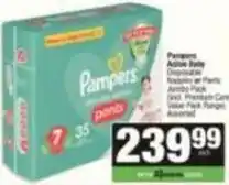 Spar Pampers - active baby disposable nappies or pants offer
