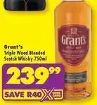 Shoprite Liquor Grant's - triple wood blended scotch whisky offer