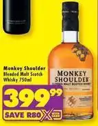 Shoprite Liquor Monkey shoulder - blended malt scotch whisky 750ml offer