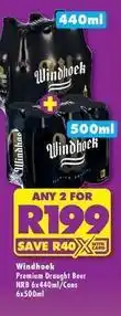 Shoprite Liquor Windhoek - premium drought beer nrb 6x440ml/cons 6x500ml offer