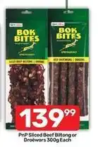 Pick n Pay Pnp sliced beef biltong or droëwors offer