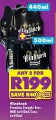 Shoprite Liquor Windhoek - premium draught beer nrb 6x440ml/cans 6x500ml offer