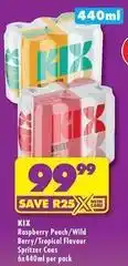 Shoprite Liquor Raspberry peach/wild berry/tropical flavour spritzer cans offer