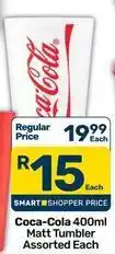 Pick n Pay Coca cola - 400ml matt tumbler assorted offer