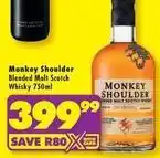 Shoprite Liquor Monkey shoulder - blended malt scotch whisky offer