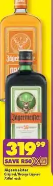 Shoprite Liquor Jagermeister - original/orange liqueur 750ml offer