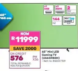 Game 65 Mini LED Gaming TV (UA65M80H) offer