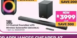 Game JBL 3.1 Channel Soundbar with Wireless Subwoofer (SB560BLK) offer