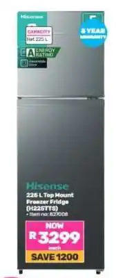 Game Hisense 225 L Top Mount Freezer Fridge (H225TTS) offer