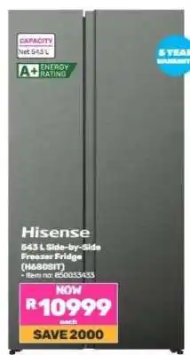 Game Hisense 543 L Side-by-Side Freezer Fridge (H680SIT) offer