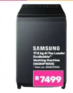 Game Samsung 17.5 kg AI Top Loader EcoBubble Washing Machine offer