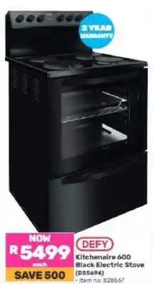 Game Defy Kitchenaire 600 Black Electric Stove offer
