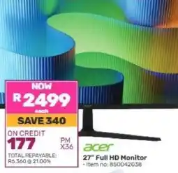 Game Acer 27 Full HD Monitor offer