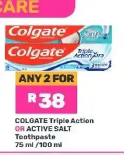 Game Colgate Triple Action or Active Salt Toothpaste offer