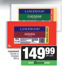 Spar Lancewood Gouda or Cheddar offer