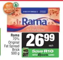 Spar Rama 70% Original Fat Spread Brick 500 g offer