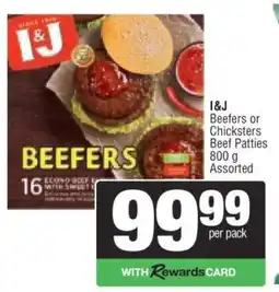 Spar I&J Beefers or Chicksters Beef Patties offer