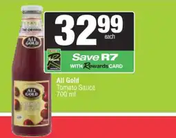 Spar ALL GOLD Tomato Sauce offer