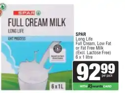 Spar SPAR Long Life Full Cream, Low Fat or Fat Free Milk offer