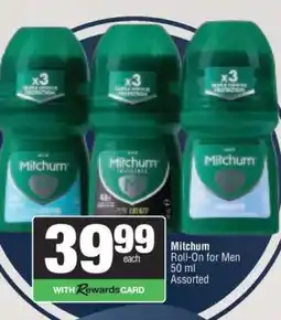 Spar Mitchum Roll On for Men offer