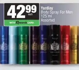 Spar Yardley Body Spray for Men offer