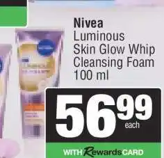 Spar Nivea Luminous Skin Glow Whip Cleansing Foam 100 ml offer