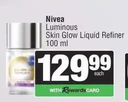 Spar Nivea Luminous Skin Glow Liquid Refiner 100 ml offer