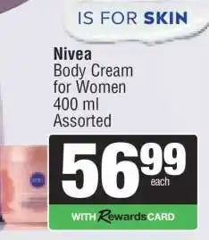 Spar Nivea Body Cream for Women offer