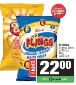 Spar Willards Cheese Curls or Flings offer