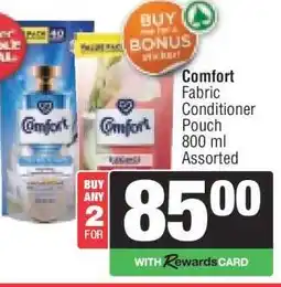 Spar Comfort Fabric Conditioner Pouch 800 ml Assorted offer