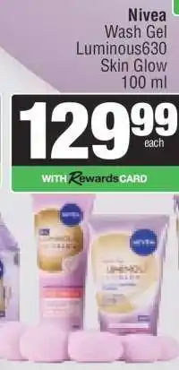 Spar Nivea Wash Gel Luminous630 Skin Glow 100 ml offer