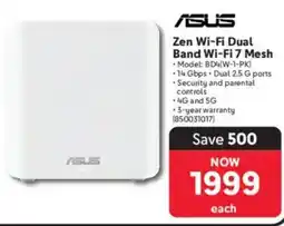 Makro ASUS Zen Wi-Fi Dual Band Wi-Fi 7 Mesh offer
