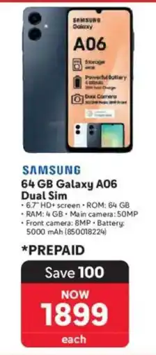 Makro SAMSUNG 64 GB Galaxy A06 Dual Sim offer