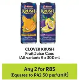 Makro CLOVER KRUSH Fruit Juice Cans offer
