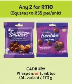 Makro Cadbury Whispers or Tumbles offer
