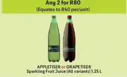 Makro Appletiser or Grapetiser Sparkling Fruit Juice offer