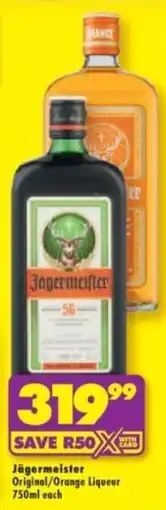 Shoprite Liquor Jägermeister Original/Orange Liqueur offer