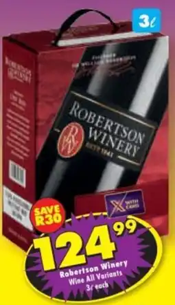 Shoprite Liquor Robertson Winery Wine All Variants offer